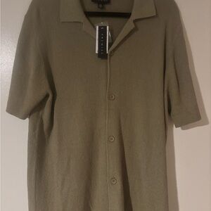 Premise Olive green men’s Knit button up stylish sweater NWT